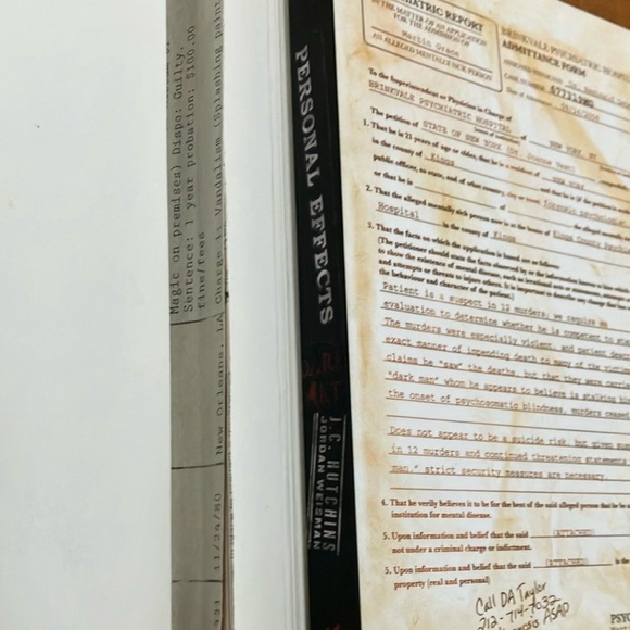 Book: Personal Effects Dark Art Novel by J.C.Hutchins - Picture 6 of 16